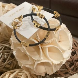 Tory Burch Black Leather hoops